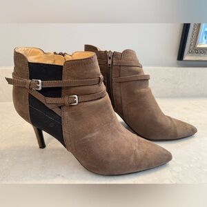 Unisa Taupe & Black Ankle Boots, sz. 10